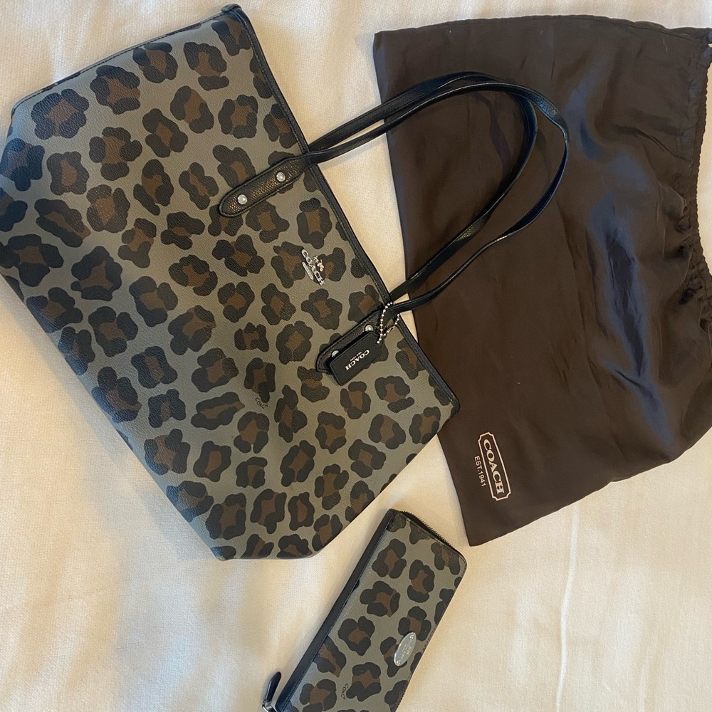 Coach Leopard Pattern Tote Bag